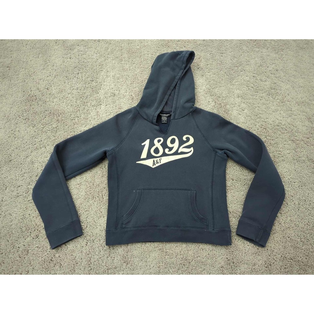 Abercrombie & Fitch Hoodie Womens Medium Blue 1892 Pullover Sweatshirt Fleece